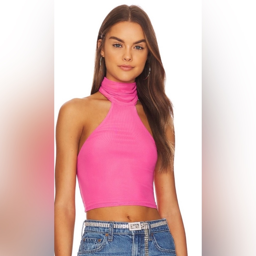 AFRM Kina crop top in azalea pink. Size Mediun